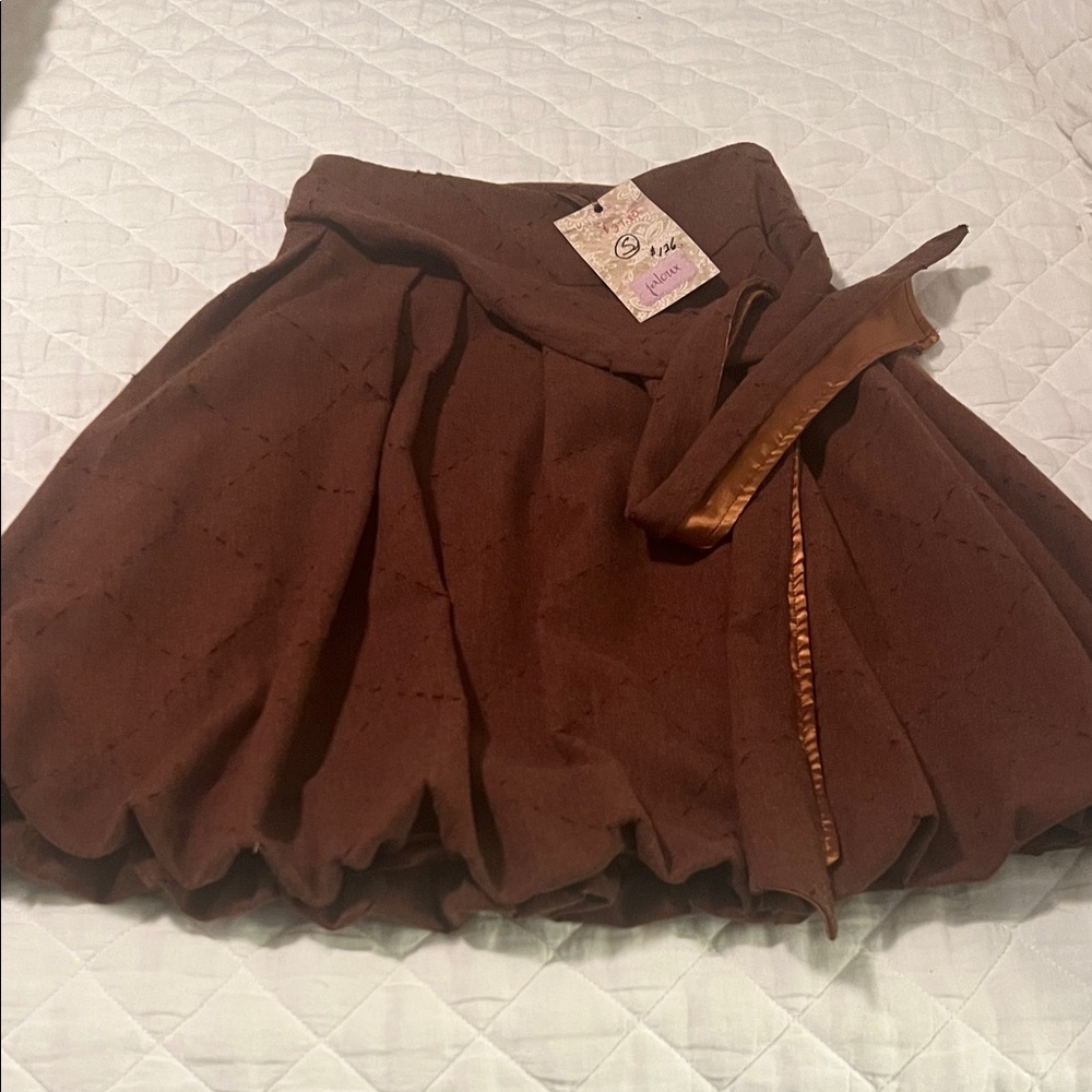 Elegant Brown Skater Skirt